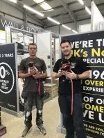 Deal Handyman with his pugs Coco,Teddy at Tops Tiles collecting stock